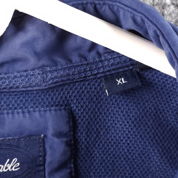 Faconnable Pique Knit Sleeves Back Pocket Mesh XL Button-Down Blue Pocket French - Picture 10 of 16